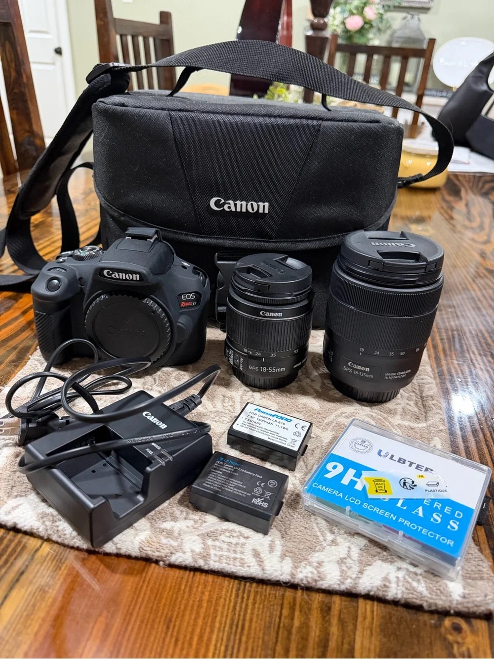Canon EOS Rebel T7 Camera Kit in Black with Two Lenses